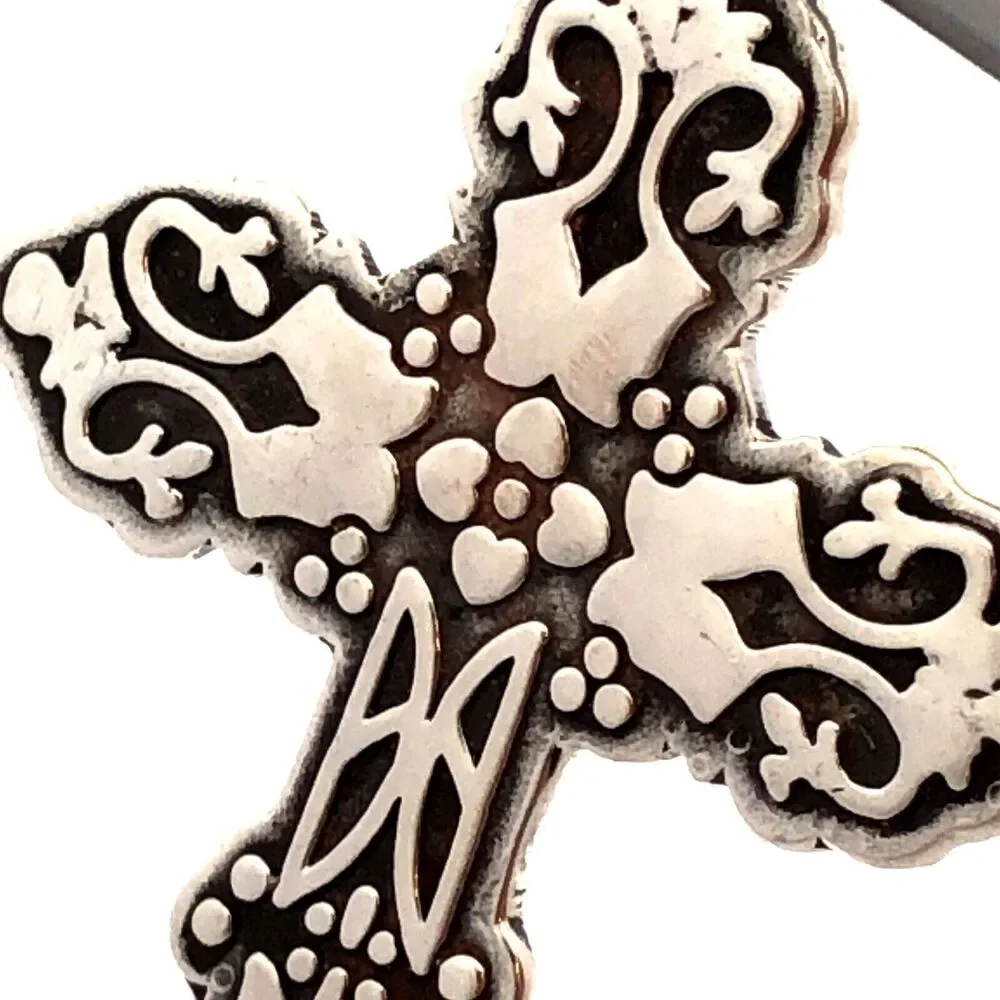 Designer CII Mexico 925 Sterling Silver Statement Cross Pendant - Picture 7 of 9